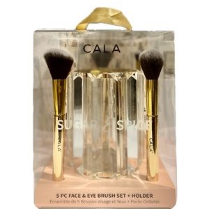 Cala Sugar & Spice 5 Piece Face & Eye Brush Set + Holder